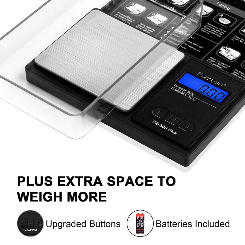 Fuzion Digital Pocket Gram Scale .01 Gram Accuracy, 500g Small