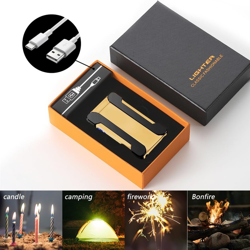 TIKIUKI Arc Lighter Electric Lighters Rechargeable Windproof Flameless Plasma Lighter