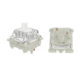 GATERON KS-9 2.0 Silent White Keyboard Switches, RGB LED Pre Lubed 5 Pins 35gf Linear Key Switches for MX Mechanical Keyboard(35PCS)