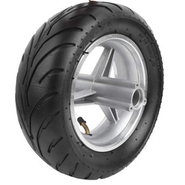 Joyzan Pocket Bike Tyre, Mini Bike Wheels, Rim and Tire, Professional Tube, Non-Slip Pocket Bike Tyre, Rubber Tyre, Durable for 47cc 49cc Pocket Bike for Spare Parts[Rear Wheel]