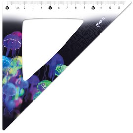 Maped - Deepsea Paradise 4-Piece Scribing Set - Ruler 30 cm + Set Square 60°/21 cm + Set Square 45°/21 cm + 180° Protractor 12 cm Base - Ergonomic and Lightweight Instruments