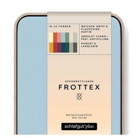 schlafgut Terry Towelling Fitted Sheet up to 100 x 200 cm, Terry Towelling Blue Light Made of Cuddly