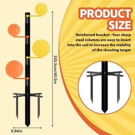 VioraWhite AR500 Steel Dueling Tree Target for .22 Rimfire & Pistols – Reactive Shooting Target Stand with 4” & 6” Paddles for Range Training