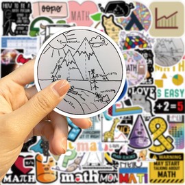 108pcs Cute Math Stickers,Vinyl Waterproof for Water Bottle Laptop Phone Scrapbooking, Math Related for Kids,Teens, Students