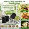 4 Pack Sprouting Jar Kit with Wide Mouth Mason Jars,Lids,Stands,Trays