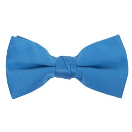 boxed-gifts Mens Clip On Bow Tie - Solid Color Bowties for Men - Cobalt