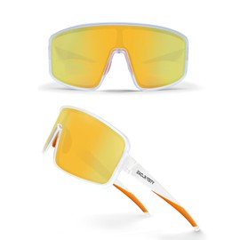 Excoutsty Polarized Sunglasses for Men Women, Windproof Outdoor Sports Cycling Running Golf UV400 Protection Sun Glasses (Yellow)