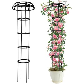 1 Pack Garden Trellis for Climbing Plants Outdoor, 65" Adjustable Mushroom Top Trellis, Umbrellas Plant Support Obelisk for Potted Plants Climbing Vine Rose Clematis Vegetable Indoor Outdoor