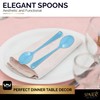 Blue Plastic Spoons Disposable 50 Pack, Heavy Duty Plastic Silverware,