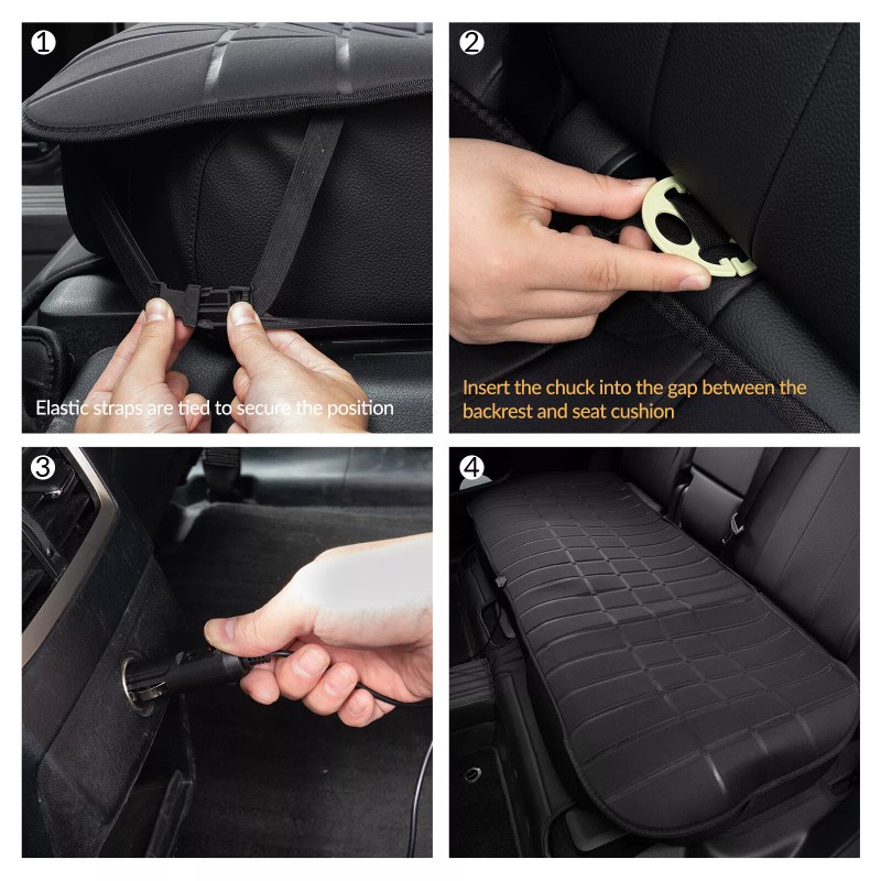 Xukey Universal Heated Car Rear Seat Cover Cushion 12-24V Heater