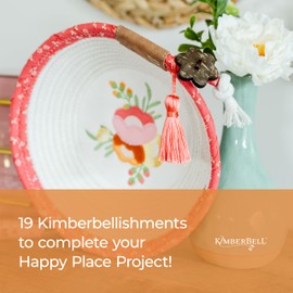 Kimberbell Happy Place Embellishment Kit - Embellishments for Crafting Kit, 19 Assorted Pcs, Embroidery Supplies, Craft Kit for Sewing Projects