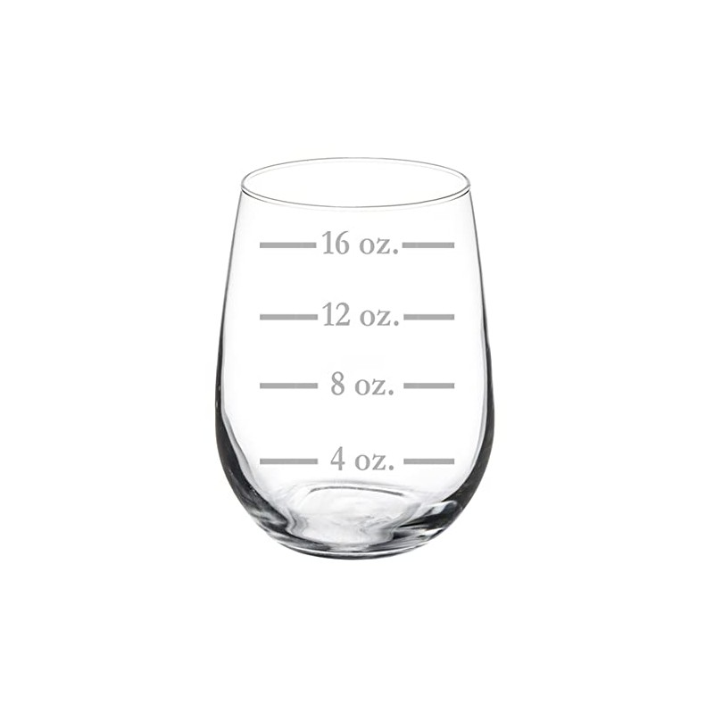 Wine Glass Goblet Measuring Cup Ounces (17 oz Stemless)