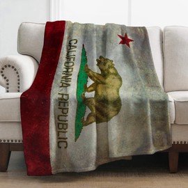 Levens California Flag Throw Blanket Gifts for Women Girls Boys, Retro Decor for Couch Bed Sofa Travelling Camping, Birthday Christmas Soft Cozy Lightweight Blankets for Kids Adults 50"x60"