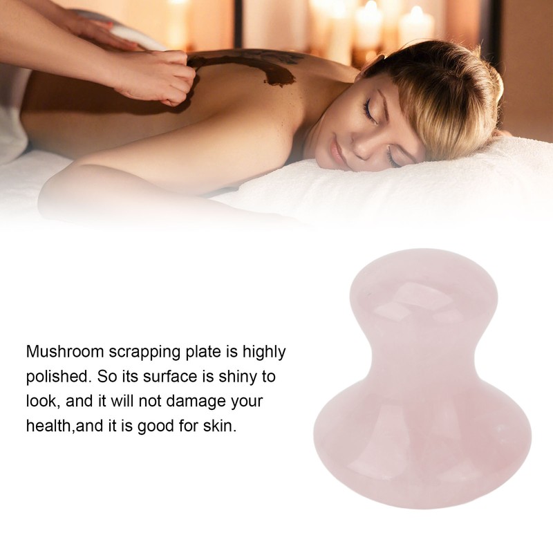 Scraping Stone Tool Mushroom Shape Pink Rose Quartz Gua Sha