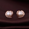 jiamiaoi Pearl Earrings Silver 925 Hanging Pearl Earrings Stud Silver