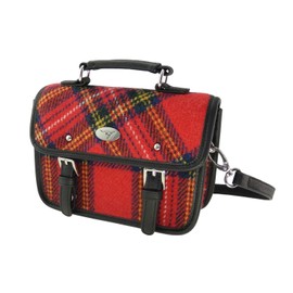 Harris Tweed Ladies Mini Satchel LB1230 - Different Tartans Available, Detachable Strap, Premium Scottish Heritage Bag for Women, Suitable for all Occassions (Royal Stewart Tartan)