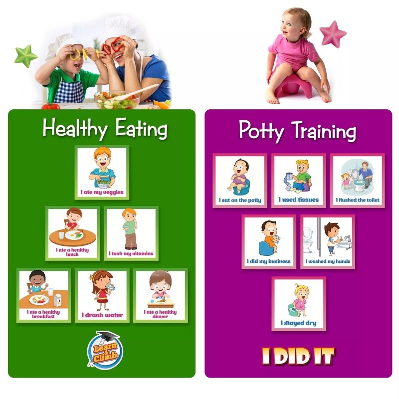 Learn & Climb Kids Reward Chores Chart - 49 Behavioral