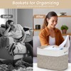 3 Pack Shelf Woven Storage Basket, Closet Rope Baskets For