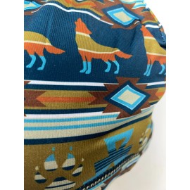 Dakota Dan Beanie Stocking Cap Hat Fleece Lined Southwestern Aztec Up North Wolf Coyote