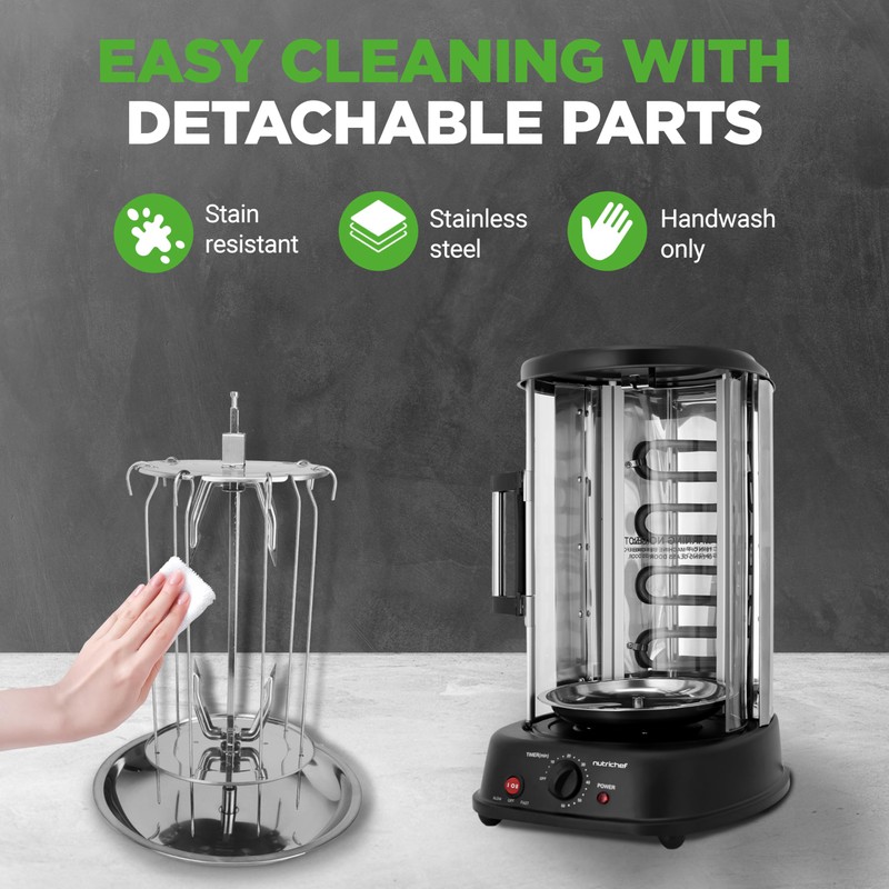 NutriChef Vertical Rotating Shawarma Oven - Rotisserie, Shawarma, & Kebab