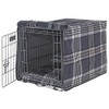 Bowsers Luxury Crate Cover, Small, Greystone Tartan