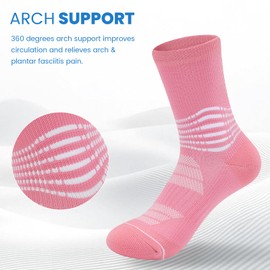 IRAMY Crew Compression Socks for Women Men with Ankle Arch Support Plantar Fasciitis Relief 3 Pairs