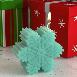 Christmas Silicone Snowflake Mold Candle Soap, DIY Aromatherapy Plaster Candle Decorating Mold Candy Chocolate Making Tools (1)