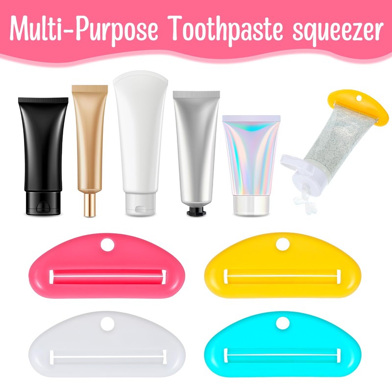 8 Pcs Plastic Toothpaste Tube Squeezer Holder Clip Roller Tool