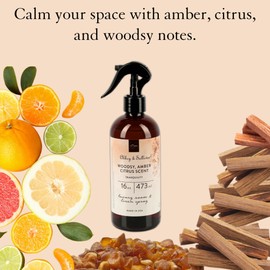 Abbey & Sullivan Linen Spray, Tranquility Warm Amber & Refreshing Citrus Odor Eliminating Scent, Pack of 2, 16 oz