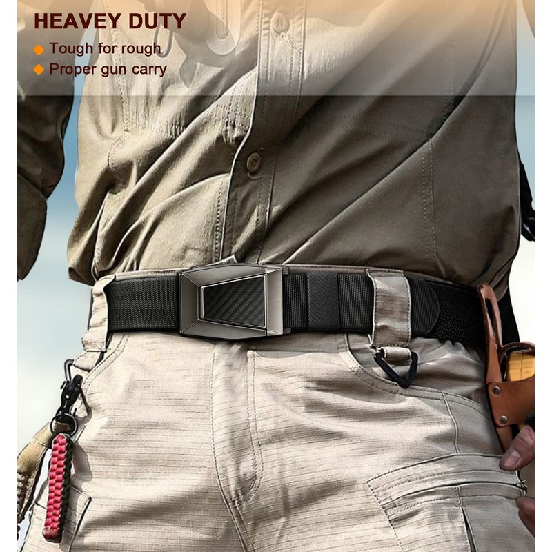 Tactical Belt for Men,BULLIANT Men Stretch Nylon Web Gift Belt