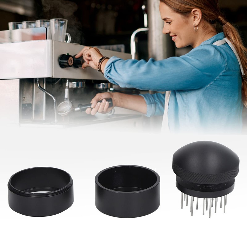 Adjustable Depth Stainless Steel Coffee Needle Stirrer with Base for