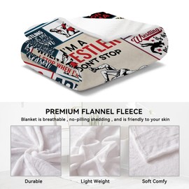 Shuwekk Wrestling Gifts for Men Boys, Wrestling Blanket for Wrestling Coach, Wrestling Fans, Wrestling Gifts for Teen Boys Girls Kids, Soft Plush Blanket Bedding,60"x50"