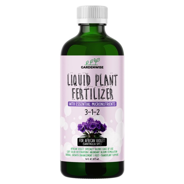 GARDENWISE 3-1-2 African Violet Fertilizer for Indoor Plants: Liquid Fertilizer