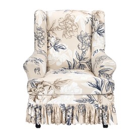 CRFATOP Ottoman Chair Cover Large Ottoman Chair Slipcovers Printed Rectangle Storage Stool Cover Stretch Footstool Footrest Furniture Protector for Bar Counter Living Room,C01