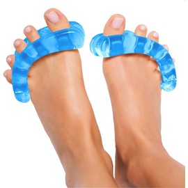 Gel Toe Stretchers and Separators, Blue, Foot Care Alignment Spacers, 1 Pair