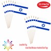 LUSEOAN 20 Pack Israel Mini Stick Flags Israeli Small Miniature