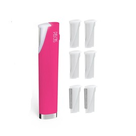 PELCAS Electric Dermaplaning Tool with LED Light Mini Dermaplaning Razor Kit for Facial Peach Fuzz Exfoliation & Hair Removal - Color: Rose Pink