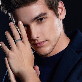 Cross Ring for Men with Joshua 1:9 925 Sterling Silver Black Plated Christian Cross Band Rings for Dad Son Size 10