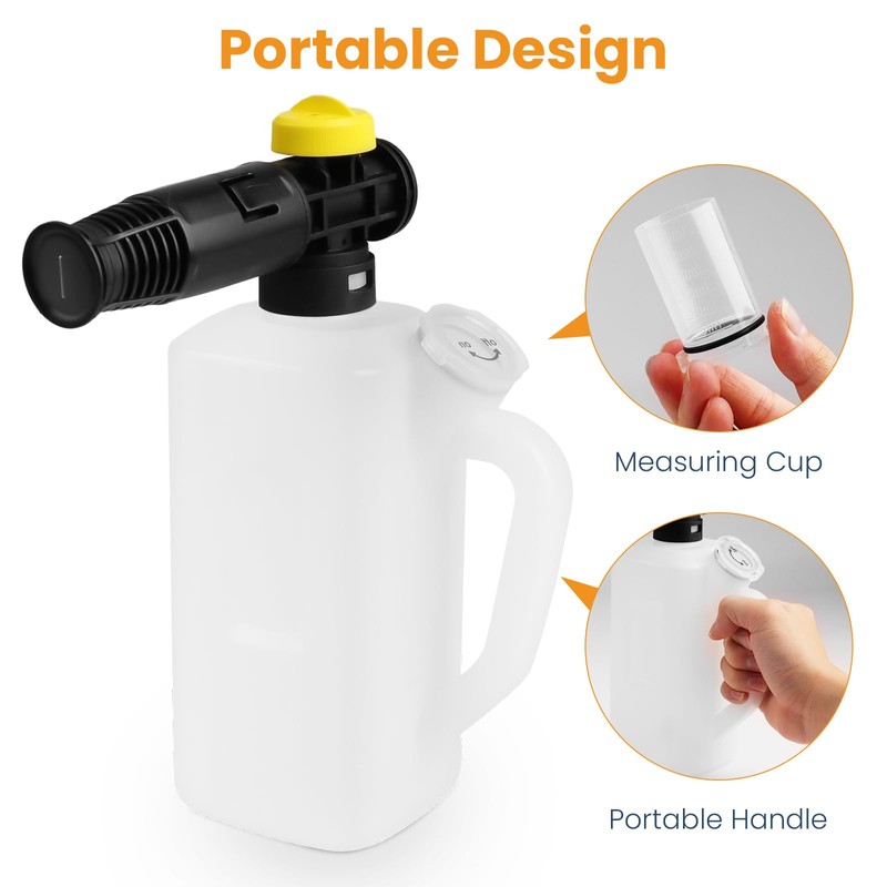 Fai Top Foam Gun,1L Foam Gun Bottle with Adjustable Nozzle