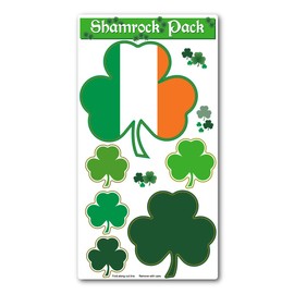 Magnet Variety Pack (6 Magnets) - Shamrocks (Irish, Clovers, St. Patrick's Day) - Refrigerators, Cars, Mailboxes, Decoration - 1.75" to 4.75" Wide (Each Shamrock)