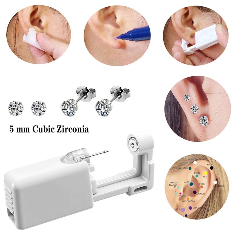 Ear Piercing Kit 4 Pcs Ear Piercing Gun Disposable Ear