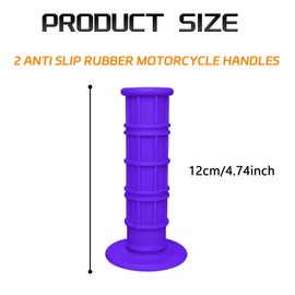 HHZL Motorcycle Grips Dirt Bike Handlebar Grips 7/8" Purple Grip Anti-Slip Rubber Racing Hand Grip 7/8" Left & 1" Right for eBike Motorcycle, Electric Dirt Bike, Off Road, ATV for Women & Men (Purple)