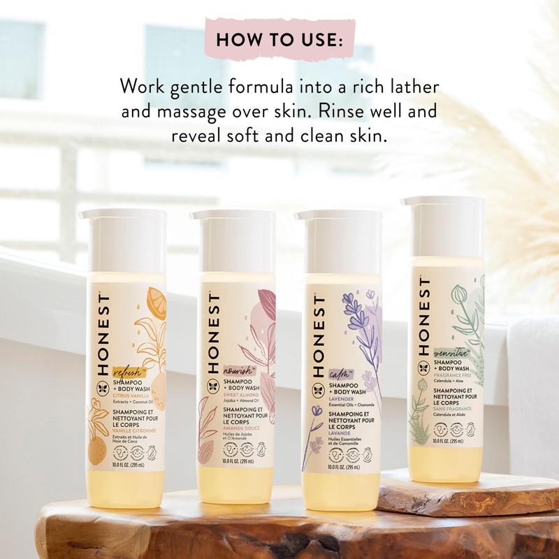 The Honest Company 2-in-1 Cleansing Shampoo Body Wash Gentle for