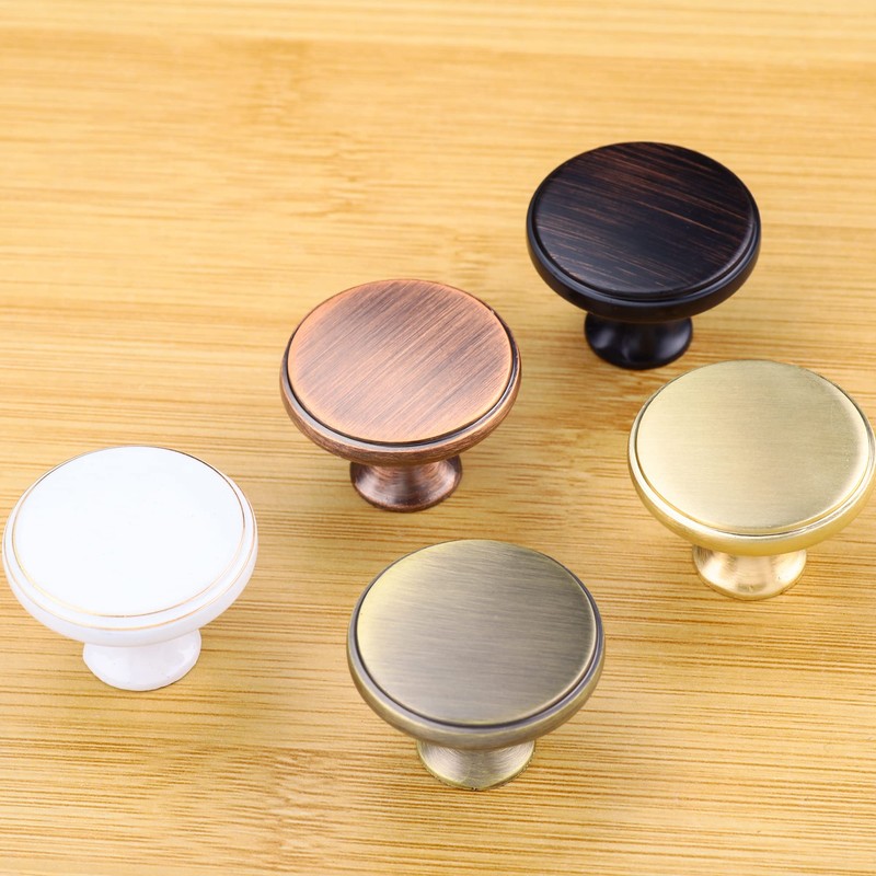 HUGOLEM 2 Pack Varhish White zinc Alloy Cabinet knobs