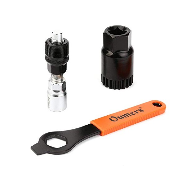Oumers Bike Crank Extractor and Bottom Bracket Remover with 16mm Spanner Wrench, Bicycle Crank Removal Tool Crank Puller Tool-Bike Crank Arm Remover Spanner Repair Tools Kit