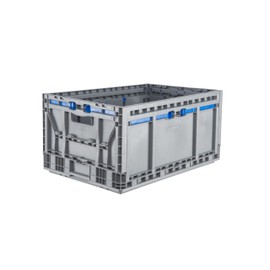 Hudson Exchange 23.62 x 15.75 x 11.81" (15.2 Gallon) Collapsible Straight Wall Handled Storage Container Tote, Gray