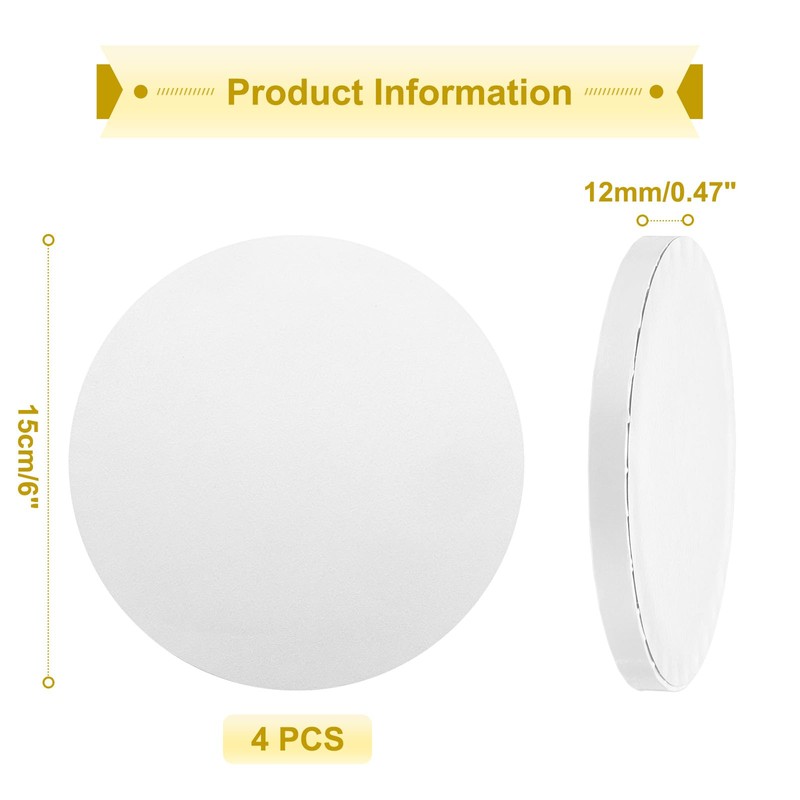 uxcell 4pcs Cake Boards, 6 Inch Round Cake Drum Circle