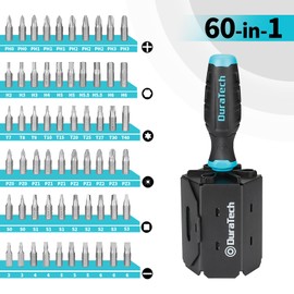 DURATECH Screwdriver Set Interchangeable Screwdriver 60-Piece Set Torx, Flathead, Triangular, Hexagonal, Phillips, Star, Y-Shaped Driver for Electrical Work, Furniture Assembly, Maintenance