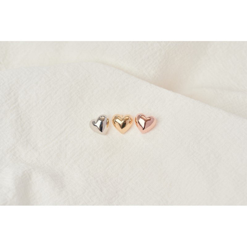 Gold&Deer 14K Goldfield Heart Chubby Earrings Yellow Gold / 골드앤디어