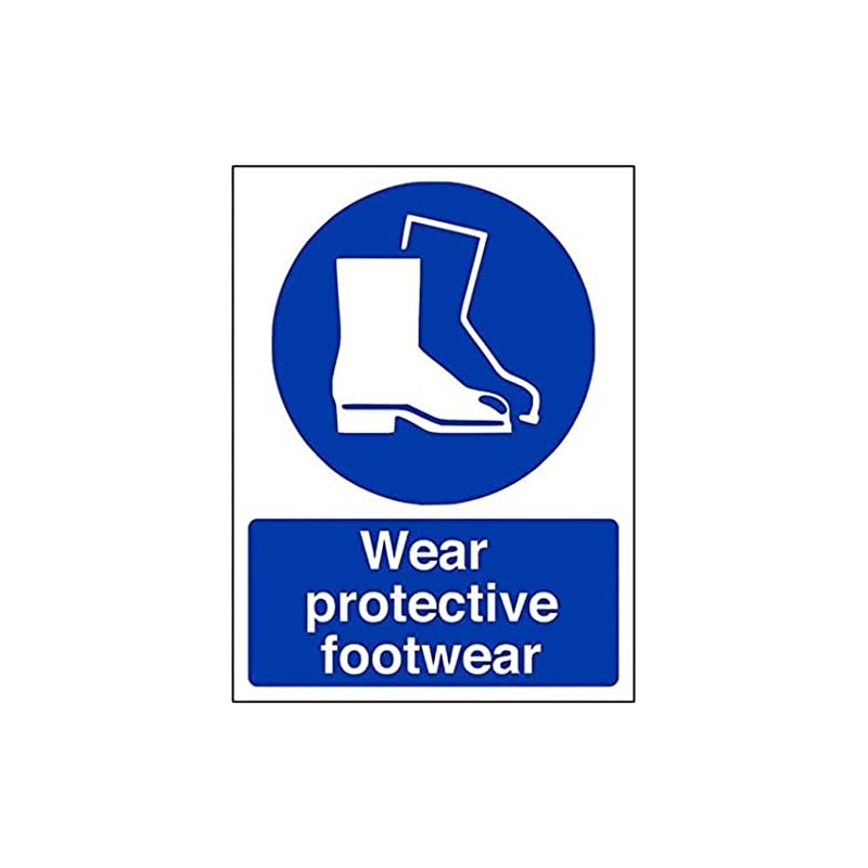 V Safety Mandatory PPE - Wear Protective Footwear - 200